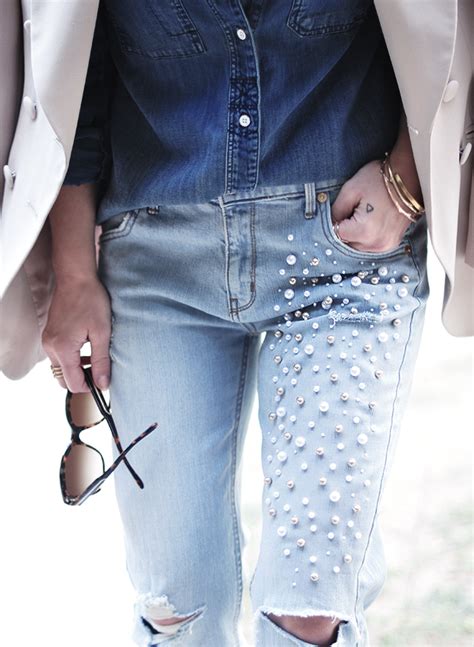 Diy Pearl Embellished Jeans Inspired By Paige Denim Love Maegan