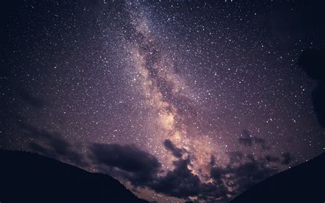 Download Wallpaper 1680x1050 Starry Sky Milky Way Clouds Night