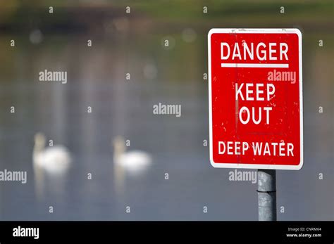 Danger Deep Water Warning Sign Stock Photo Alamy