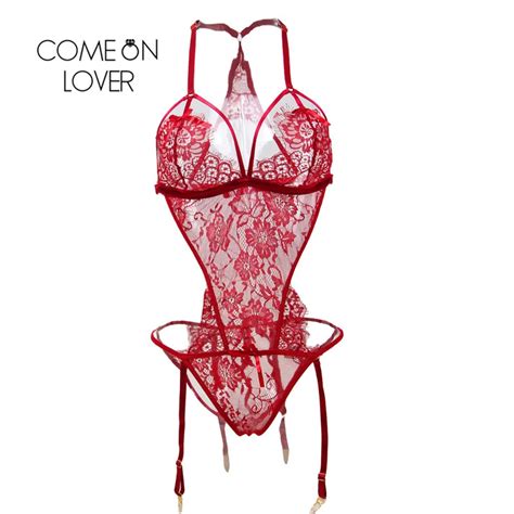 Comeonlover Lingerie Femme Bodysuit Open Crotch Body Stockings For Women Sexy Backless Halter