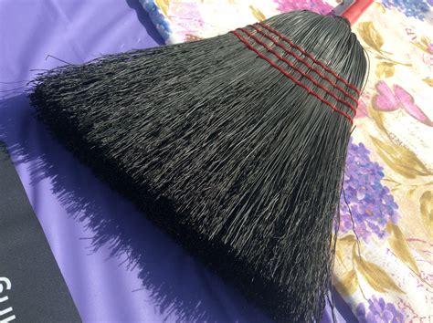 Black Corn Broom With A Solid Wooden Handle Painted Red Full Etsy Israel