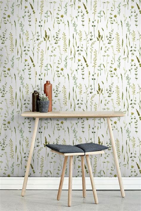 Green Botanical Removable Wallpaper Wallflorashop Com Decor Home