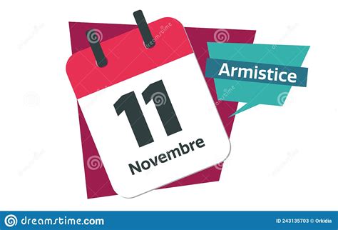 French 11 November Calendar Stock Vector Illustration Of French