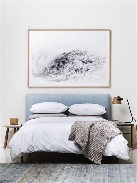 Apartment Decor Neutral Abstract Wall Art Minimalist Decor Above Bed
