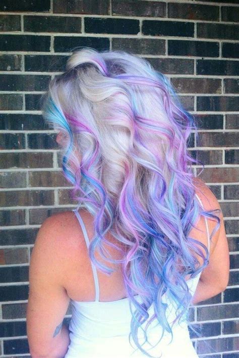 Blonde Hair With Blue And Purple