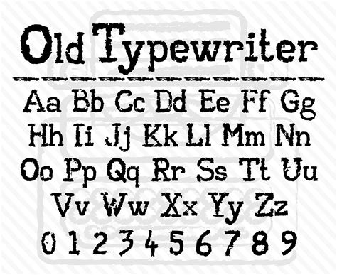 Typewriter Font Type Font American Typewriter Font Old Typewriter Font