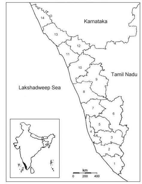 1 Map Of India Showing The State Of Kerala And Idukki District In