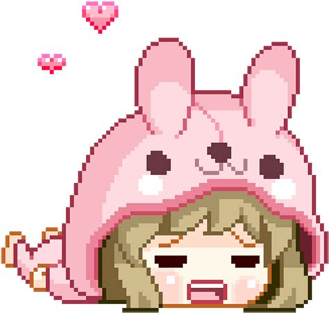 Download Pixel Kawaii Aesthetic Cute Anime Bunny  Png Image With
