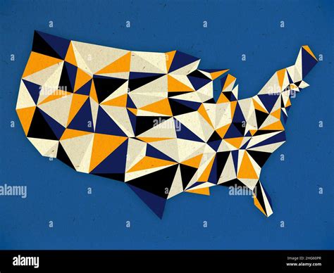 An Abstract Geometric Map Of The United States Stock Photo Alamy