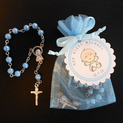 30 Mini Rosary Favors Baby Boy Baptism Favors Christening