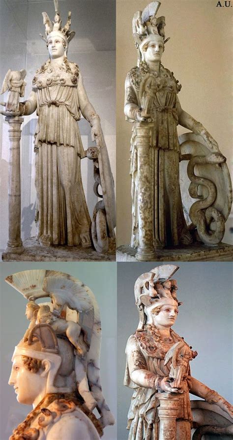 Athena Parthenos Statue By Greek Sculptor Phidias Antik Yunan Heykeli