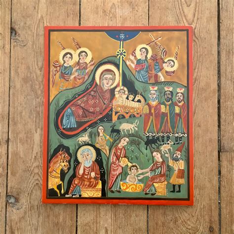 The Nativity Coptic Icon Etsy