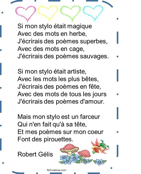 Des Poesies Pour La Rentree Thèmes Lécole Les Lettres écrire