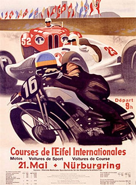 1935 German Nurburgring Race Poster By Alfred Hierl Motorcycle