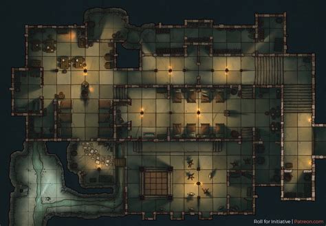 Underground Barracks Public Preview Roll For Initiative On Patreon Dungeon Maps Fantasy