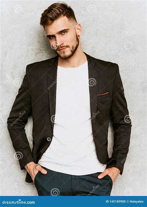Handsome Man Posing In Studio Stock Photo Image Of Fashion Modeling