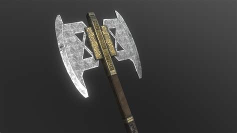 Gimlis Double Bladed Battle Axe Download Free 3d Model By Luddepudde