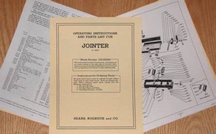Craftsman Jointer Instructions Parts Manual Ozark