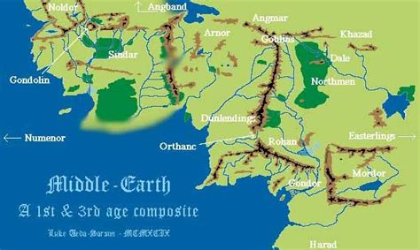 Composite Map Of Middle Earth 1st And 3rd Ages From The Blog That Time