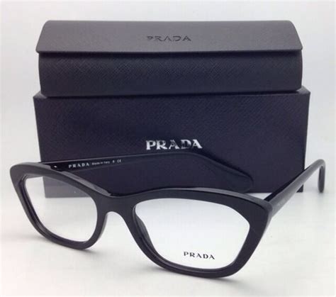 new prada eyeglasses vpr 17t 1ab 1o1 55 18 140 black and silver gunmetal frames ebay