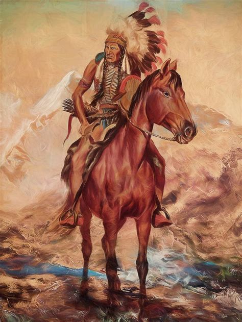 Western Art Oil Painting Of A Native American Woman Miha Cante By