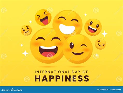 World Happiness Day Celebration Illustration With Kids Smiling Face