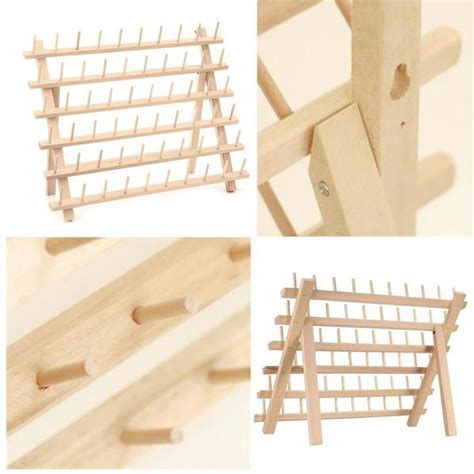 60 Axis Wood Thread Rack Spool Sewing Organizer Quiltssupply