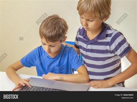 Focused Child Typing Image And Photo Free Trial Bigstock