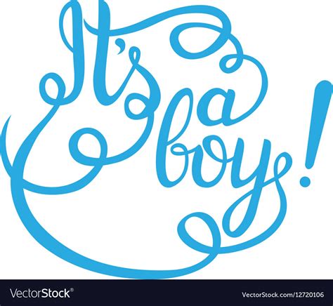 Its A Boy Lettering Baby Shower Invitation Vector Image