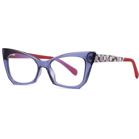 femal cat eye anti blue light optical glasses frames new style women plastic titanium fashion