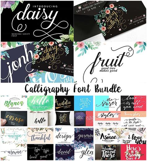 Set Of 10 Calligraphy Fonts For Creating Unique Designs