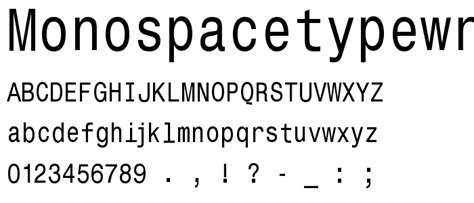 Monospacetypewriter Font Basic Fixed Width
