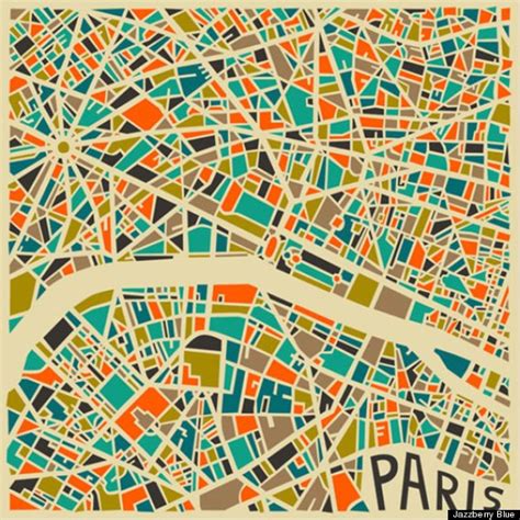 Abstract Artist Jazzberry Blue Creates Colorful Modern Maps Of Major