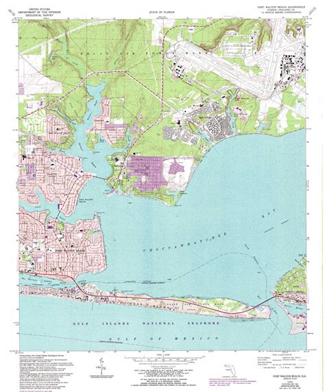 Fort Walton Beach Topographic Map 124000 Scale Florida