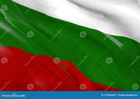 Bulgarian Flag Waving On Wind Stock Illustration Illustration Of