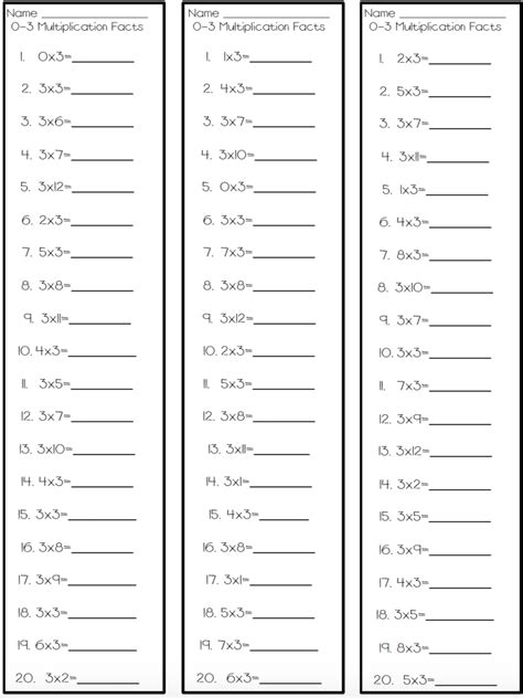 Multiplication Facts Quiz 12 Multiplication In A Flash Book Tables