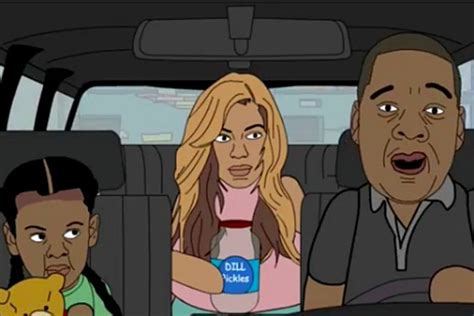 watch this hilarious cartoon featuring jay z and beyonce s trip to the drive thru with blue ivy