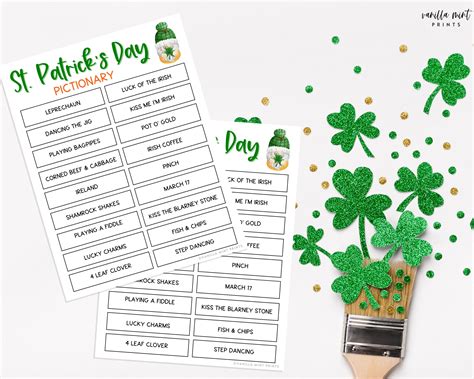 St Patricks Day Pictionary Game Irish Party Game Fun Etsy