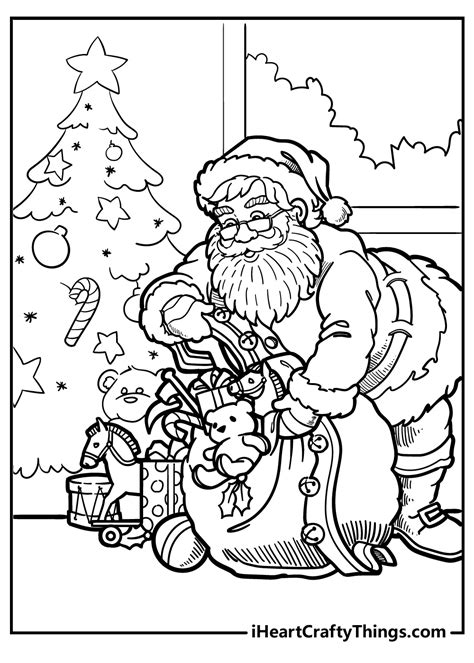 Coloring Pages Santa Christmas Eve Colouring Page