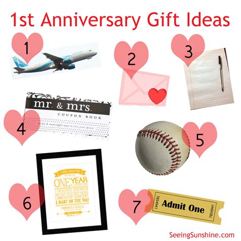 For their 1st anniversary, look for when celebrating a 50th anniversary, go for the gold. First Anniversary Gift Ideas - Seeing Sunshine