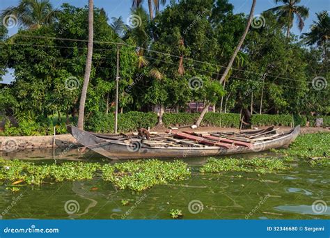 Moored Boat Stock Photo Image Of Tree Culture India 32346680