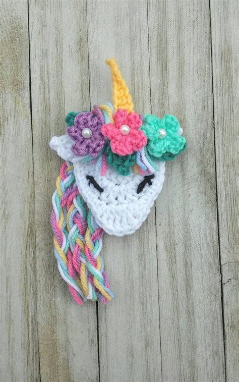 Bashful Unicorn Applique Crochet Pattern Easy Crochet Etsy Crochet