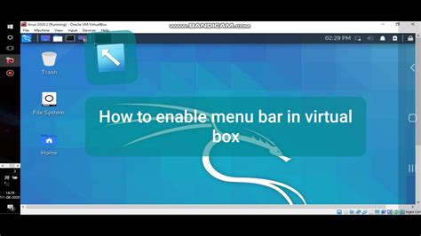 How To Enable And Disable Menu Bar In Virtualbox Youtube