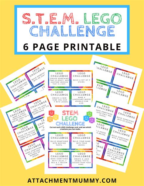 28 Day Stem Lego Building Challenge With Printable Cards