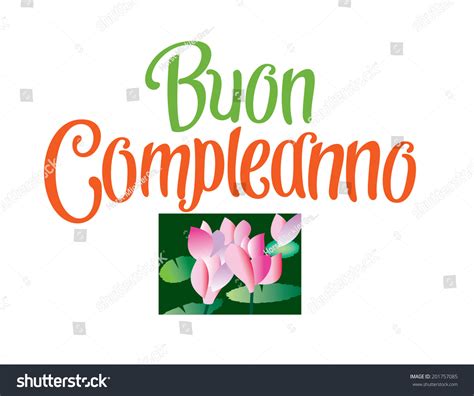 Buon Compleanno Italian Happy Birthday Hand Vector De Stock Libre De