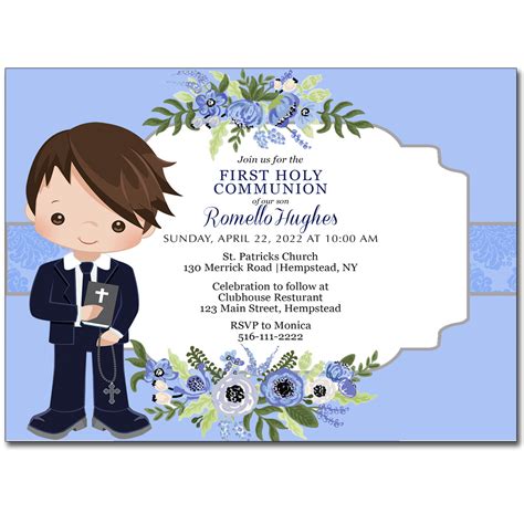 His First Holy Communion Invitation First Holy Communion Communion