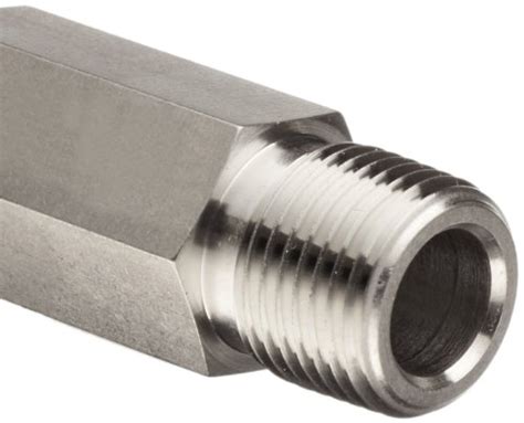 parker 2 2 mhln ss 2 5 stainless steel 316 pipe fitting hex long nipple 1 8 npt male x 1 8 npt