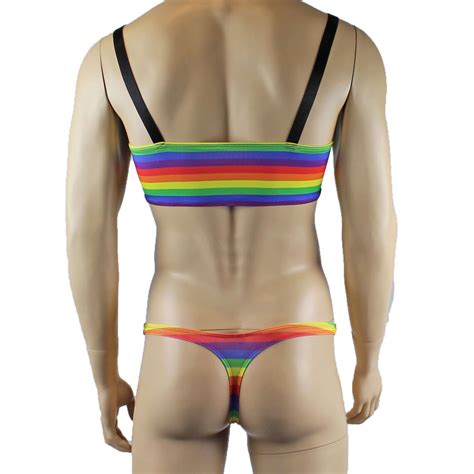 Gay Pride Lgbtq Rainbow Crop Top And Mens Mini Thong Etsy