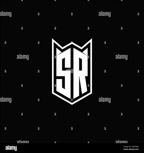 Sr Logo Monogram With Shield Shape Designs Template Vector Icon Modern