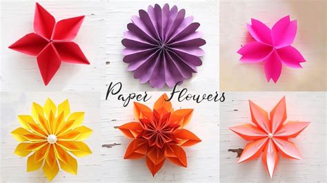 Fabric flowers, paper flowers and various others also look very beautiful in our home. 6 Easy Paper Flowers | Flower Making | DIY - YouTube